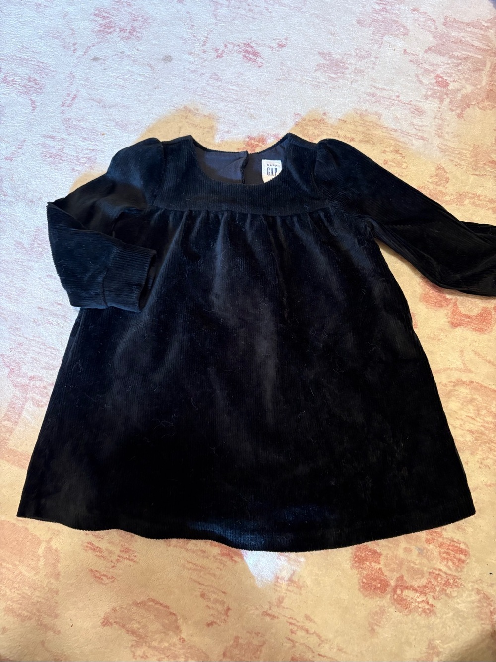 Baby GAP Black Corduroy Long-Sleeve Girls Dress
